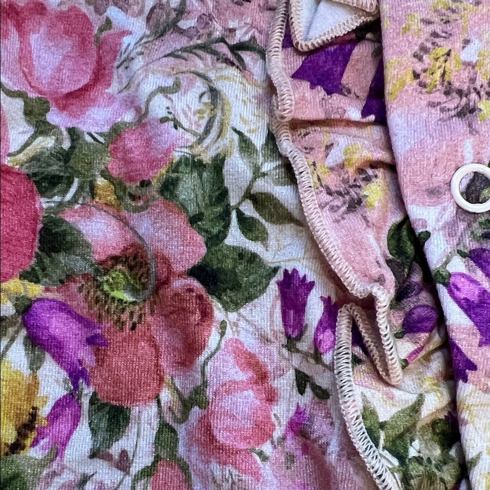 Posh Peanut Floral Kids Pajamas - Pink and Yellow - Picture 4 of 4